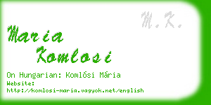 maria komlosi business card
