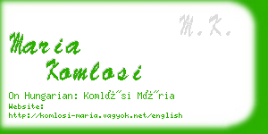 maria komlosi business card